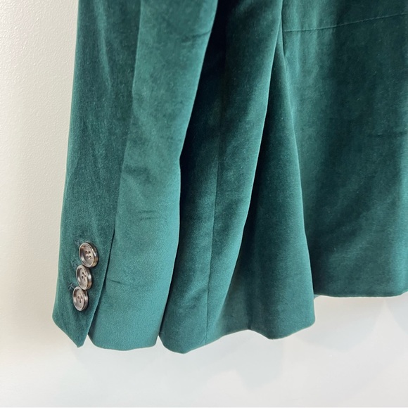 Talbots Emerald Green Velvet Blazer Jacket 20 W P (petite) Cotton formal office - Picture 8 of 12